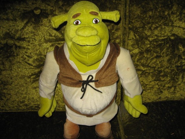 Shrek doll eighteen inches clothes and boots plus 9 inch Shrek doll too
