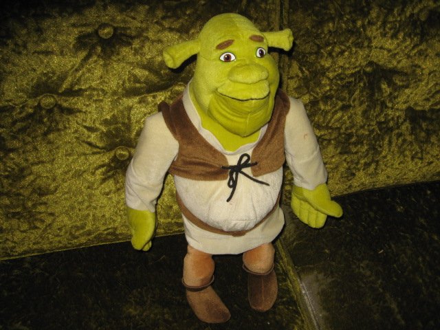 Image 2 of Shrek doll eighteen inches clothes and boots plus 9 inch Shrek doll too