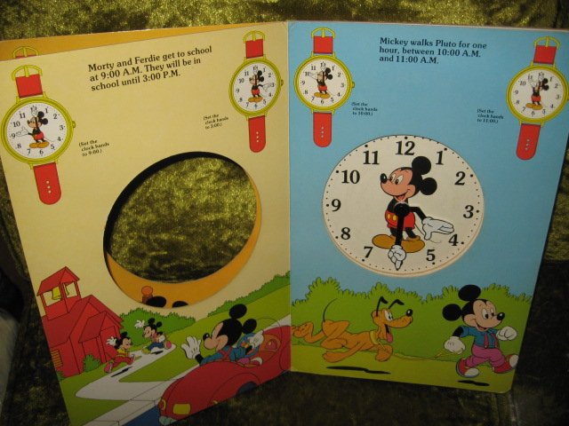 Image 3 of Mickey Mouse Disney Learn to use Clock Book Ages 3 and up