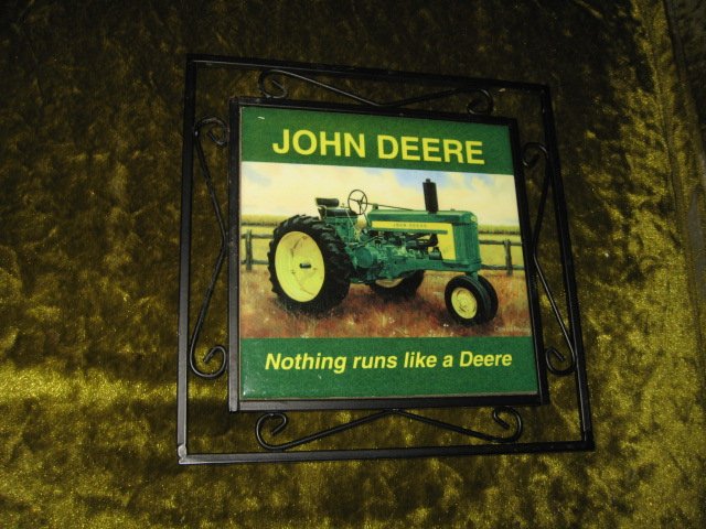 Image 2 of John Deere ceramic trivet 