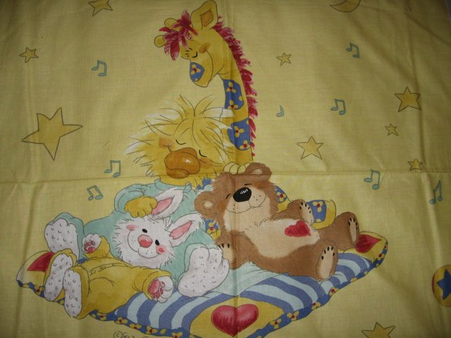 Image 0 of Crib Yellow  Fabric panel Licensed Suzy's Zoo Witzy Duck and Friend to sew RARE!