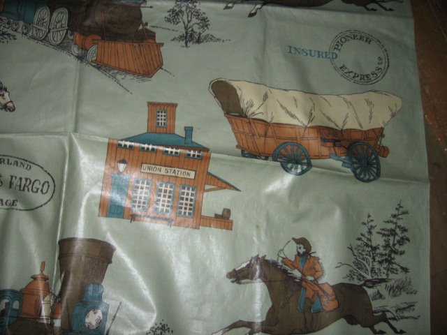 Image 3 of Wells Fargo stagecoach oilcloth fabric  