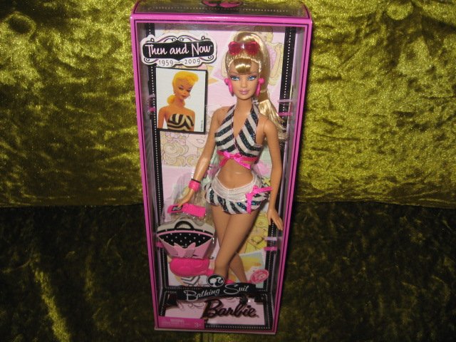 Image 0 of Bathing Suit Barbie Then and Now doll new in box rare