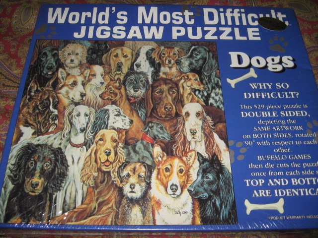 Image 0 of world's most difficult piece puzzle  529 pieces Dogs 15 by 15 double sided