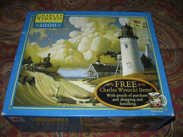 Image 0 of Lighthouse Charles Wysocki 1000 piece puzzle 22 X 25 inch 