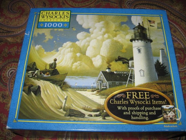 Image 2 of Lighthouse Charles Wysocki 1000 piece puzzle 22 X 25 inch 