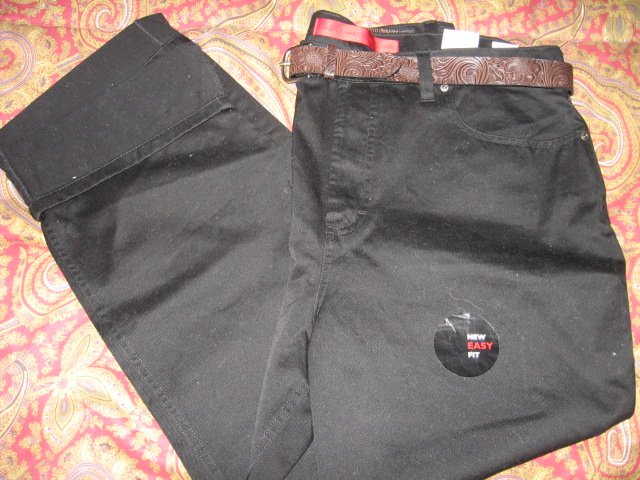 Image 1 of Gloria Vanderbilt Jeans mid-rise straight leg belt black size 18 