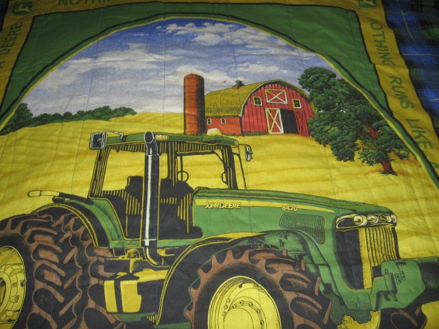 John Deere Tractor extra thick comforter 48 inches by 84 inches 