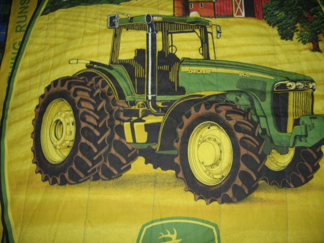 Image 1 of John Deere Tractor extra thick comforter 48 inches by 84 inches 