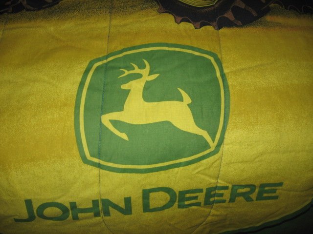 Image 2 of John Deere Tractor extra thick comforter 48 inches by 84 inches 
