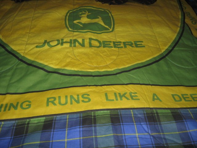 Image 3 of John Deere Tractor extra thick comforter 48 inches by 84 inches 