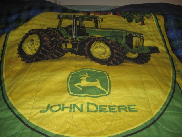 Image 4 of John Deere Tractor extra thick comforter 48 inches by 84 inches 