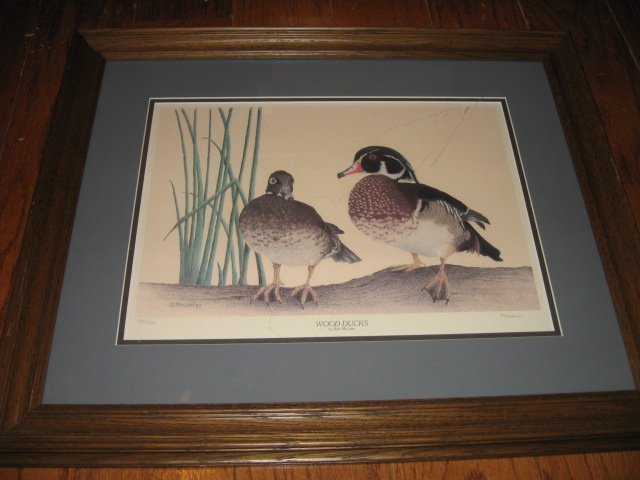 Ducks picture reproduction framed signed numbered 