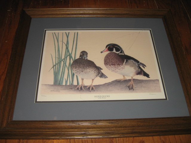 Image 0 of Ducks picture reproduction framed signed numbered 