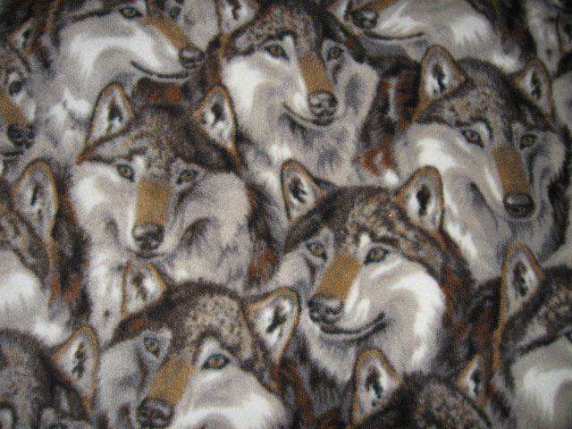 Image 0 of Wolf faces collage  fleece blanket large 72 inch