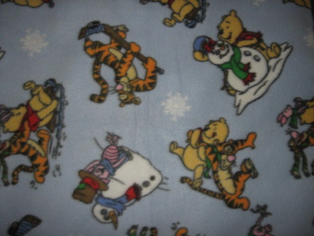 Image 0 of Pooh Tigger Piglet Winter scene Fleece Blanket 56 inch by 56 inch