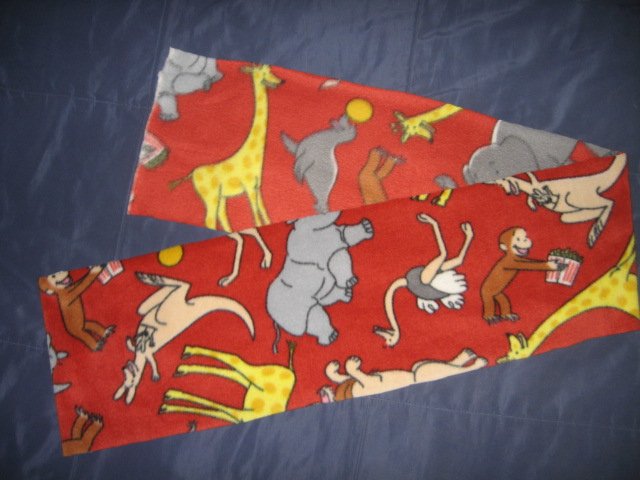 Curious George zoo popcorn hippo fleece child party table runner or scarf