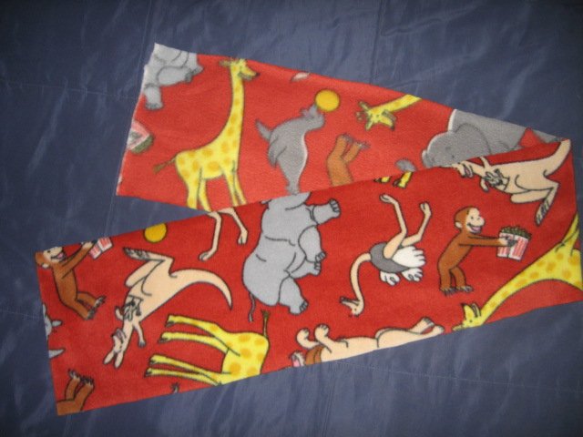 Image 0 of Curious George zoo popcorn hippo fleece child party table runner or scarf