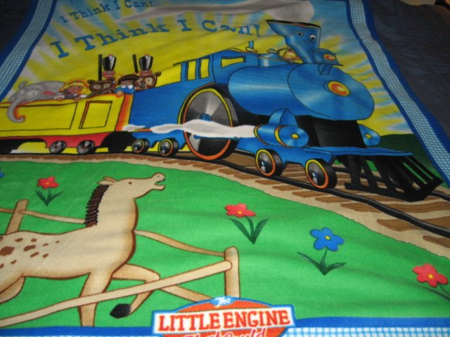 Image 1 of Little Engine That Could Child Bed size Fleece Blanket 48