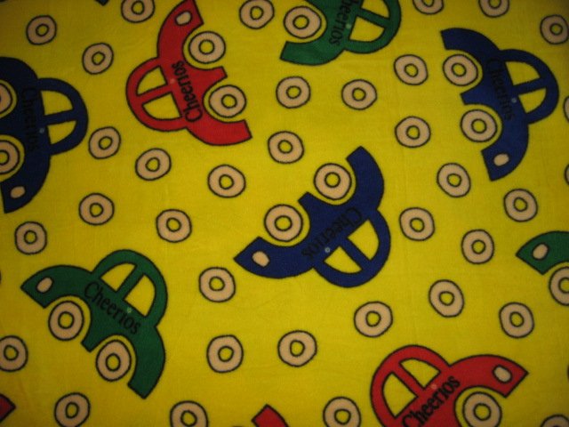 Cheerios  car cereal wheel  Fleece Baby Blanket 29 inches X 36 inches 