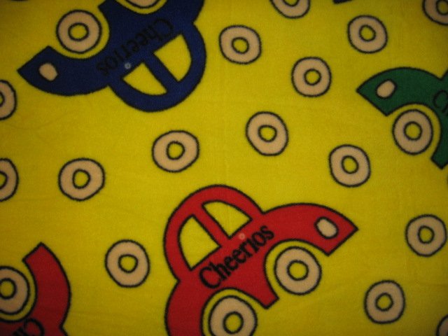Image 1 of Cheerios  car cereal wheel  Fleece Baby Blanket 29 inches X 36 inches 