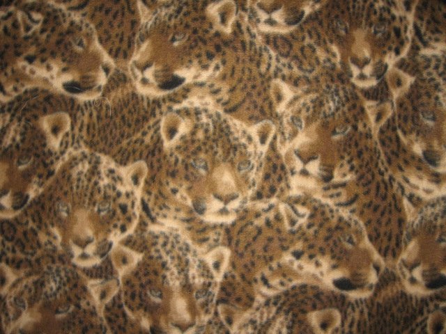 Image 0 of Wild animal leopard spot brown fleece blanket 31 by 30 inches