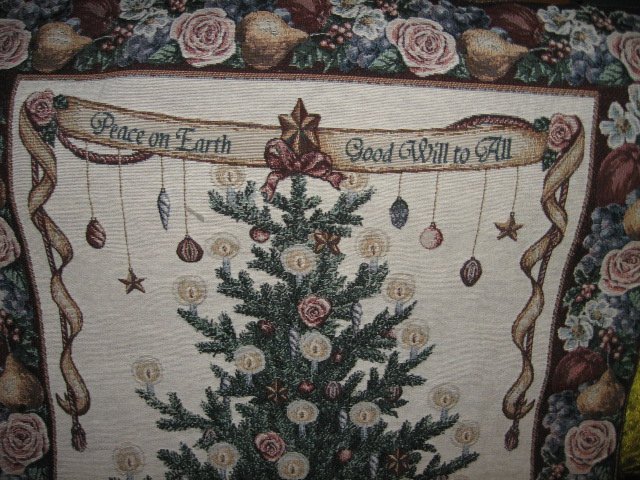 Image 1 of Victorian Christmas Wall Hanging Tapastry 26 inch by 36 inch