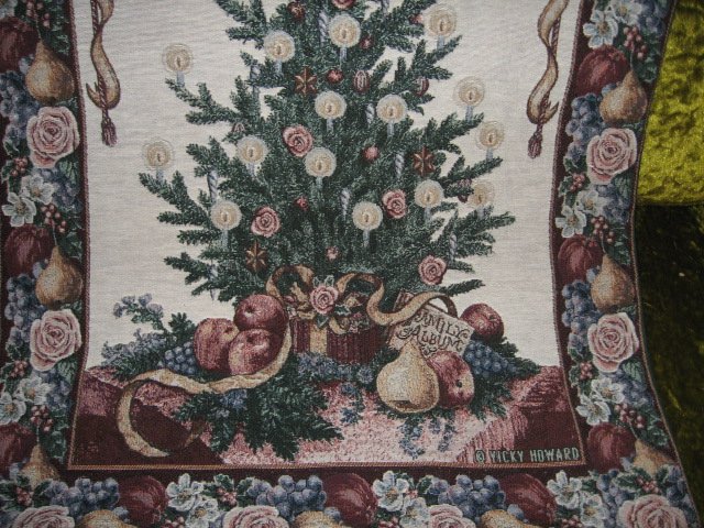 Image 2 of Victorian Christmas Wall Hanging Tapastry 26 inch by 36 inch