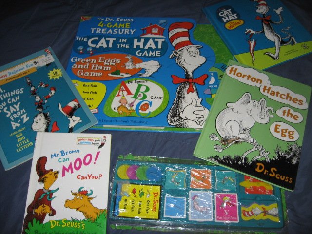 The Dr. Seuss 4-Game Treasury Cat In the Hat, Green Eggs & Ham One Fish  Two Fish