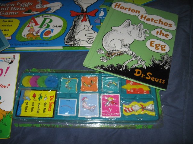 Image 3 of Dr Seuss 4 Game Treasury and 4 other books and stickers