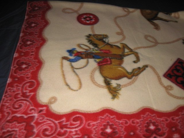 Horse lasso bronco boy western cowboy Fleece blanket throw