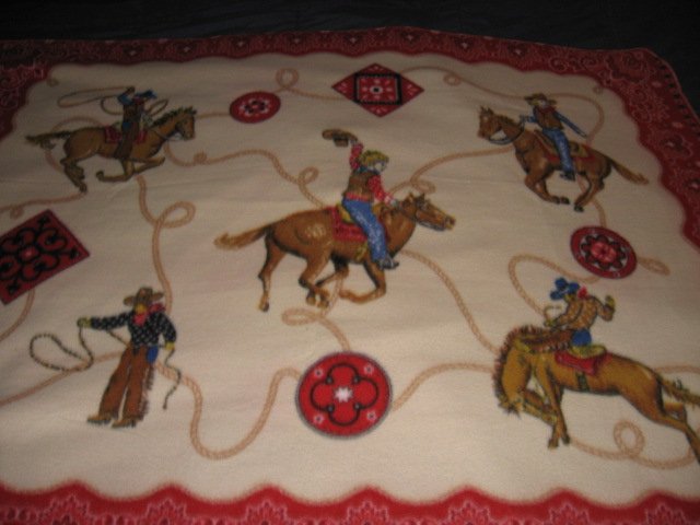Image 3 of Horse lasso bronco boy western cowboy Fleece blanket throw