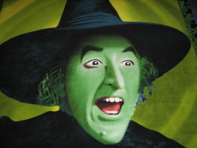 Image 1 of Wizard of Oz Wicked Witch hand tied double fleece blanket rare 