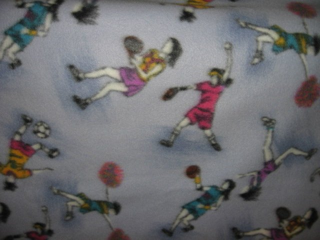 Image 0 of girl sport tennis soccer basketball soft new antipill bed size fleece blanket 