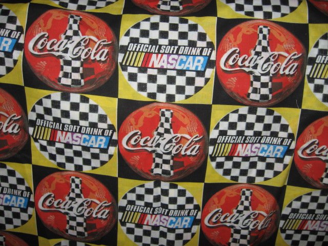Coca-Cola Coke NASCAR ORIGINAL cotton Fabric by the yard