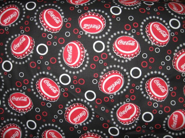 Image 0 of Coca-Cola bottle caps  logo fabric one piece  RARE