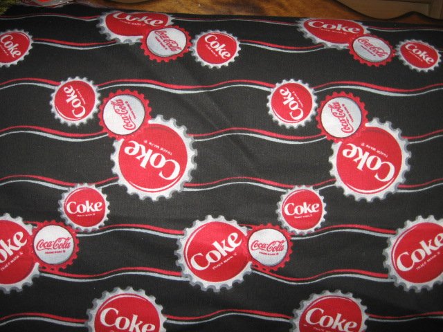 Image 0 of Coca-Cola Coke bottle caps logo fabric one piece  RARE