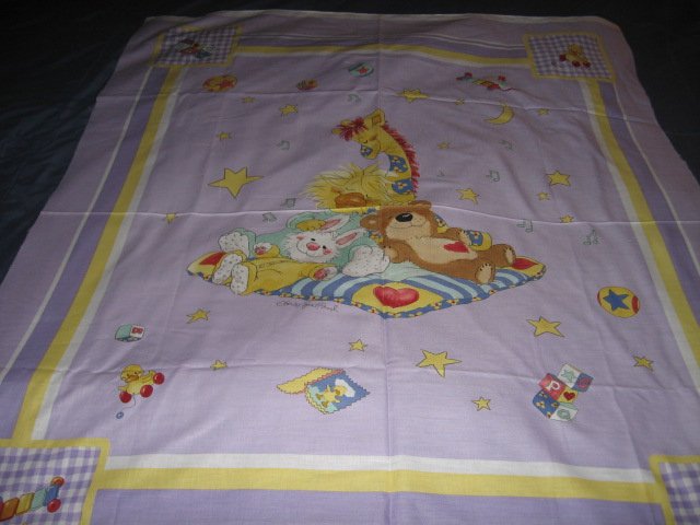 Suzy's Zoo Giraffe Bunny Bear Crib Quilt throw Licensed fabric wall panel to sew