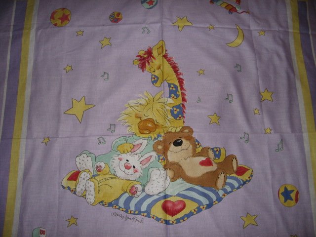 Image 1 of Suzy's Zoo Giraffe Bunny Bear Crib Quilt throw Licensed fabric wall panel to sew