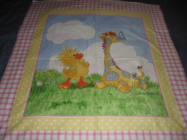 Suzy's Zoo Witzy Giraffe Sunny Day Crib Quilt Licensed fabric wall panel to sew