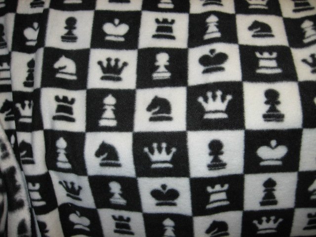 Chess Black White Squares Fleece Blanket