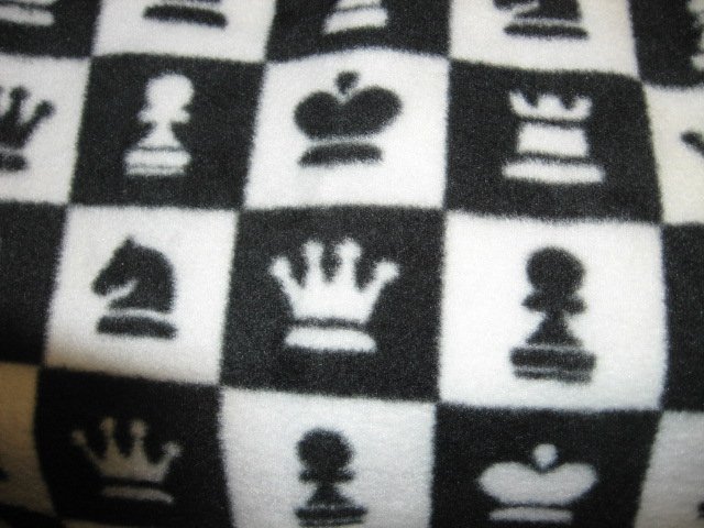 Image 1 of Chess Black White Squares Fleece Blanket