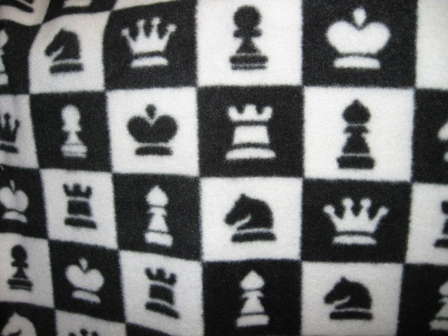 Image 2 of Chess Black White Squares Fleece Blanket