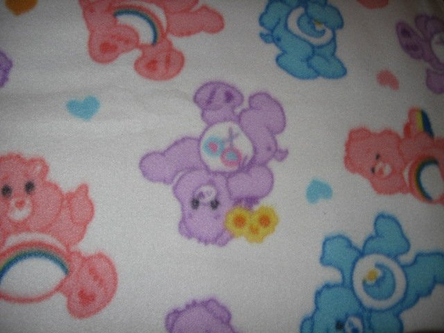 Image 1 of Care Bear pastel baby blanket Handmade with licensed fleece