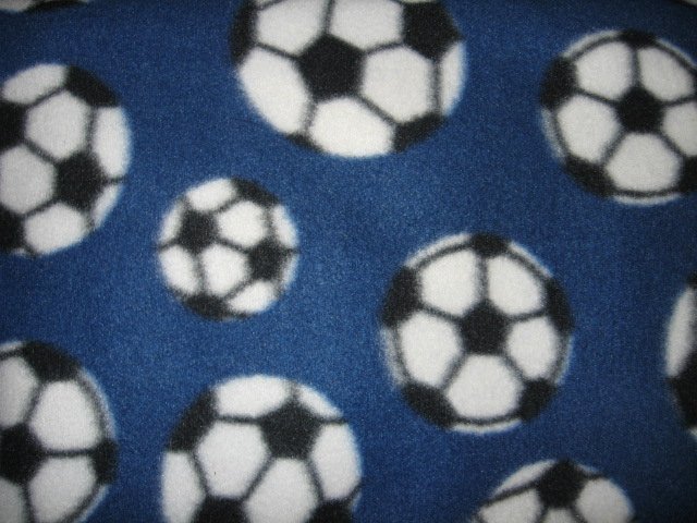 Image 0 of Soccer balls Fleece blanket dark blue  46 in x 60 in Rare