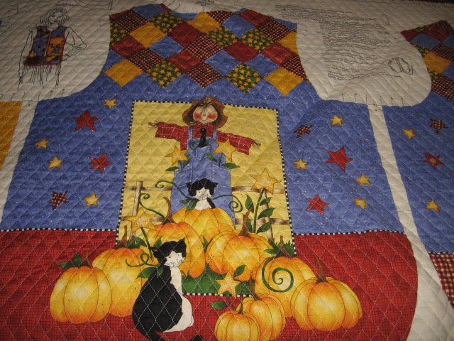 Image 1 of Harvest country vest Teacher gift quilted fabric panel  to sew  size 8-18  