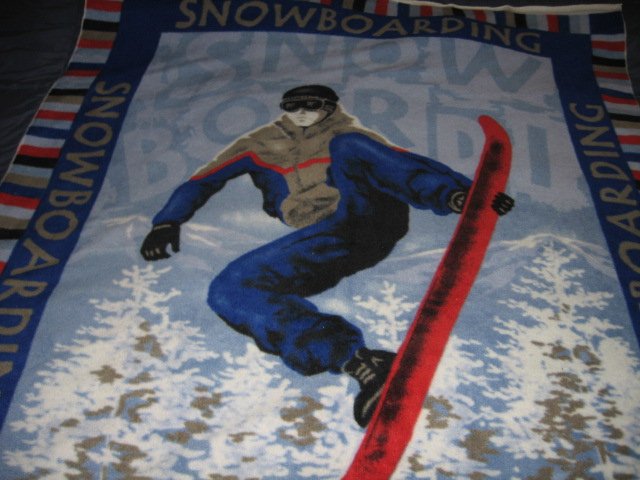 Snowboard Fleece blanket antipill handmade