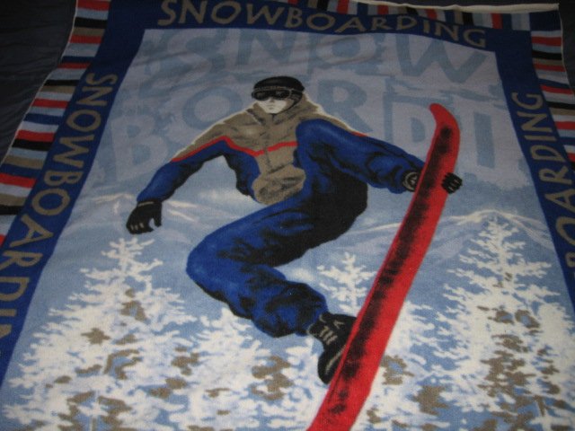 Image 0 of Snowboard Fleece blanket antipill handmade