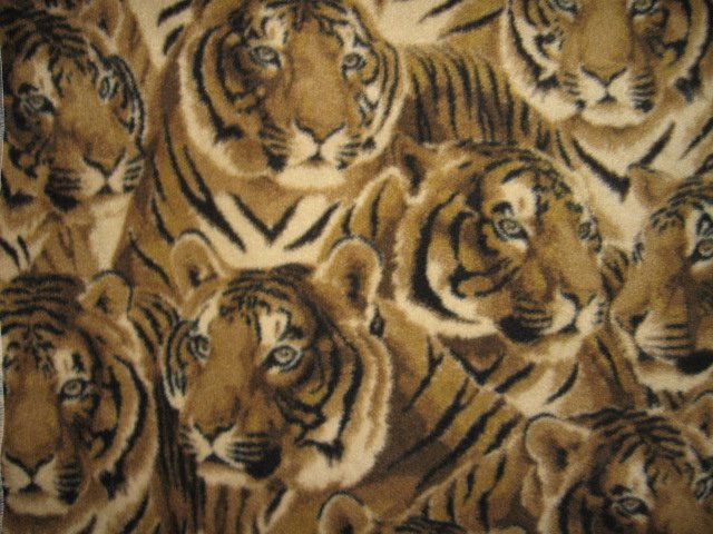 Image 0 of Tiger faces overall Fleece Blanket 