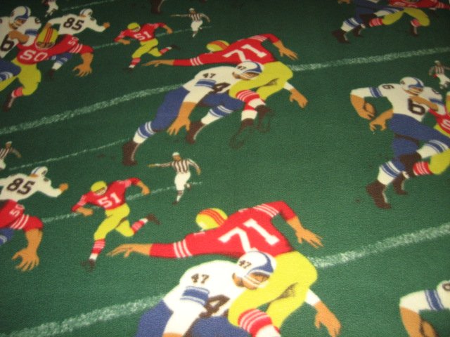 Image 0 of Football player number green fleece blanket rare